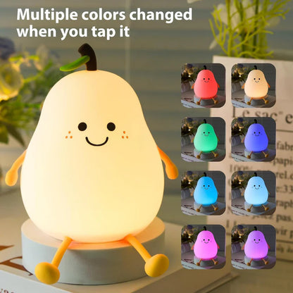 Silicone Pear LED Night light Lamp