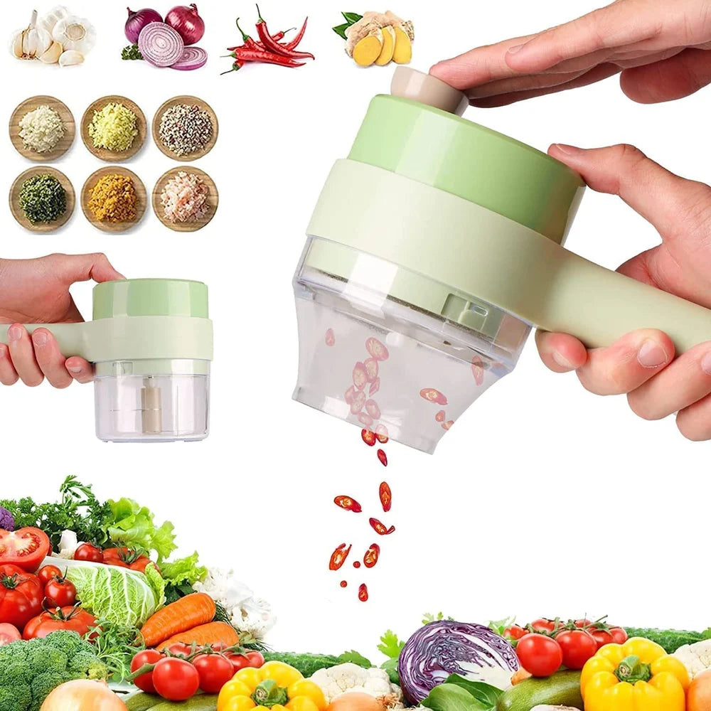 4 in 1 Portable Electric Vegetable Cutter Set